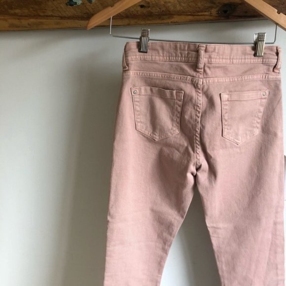 ZARA Basic blush pink straight cropped jeans sz 2 ii - Picture 6 of 8